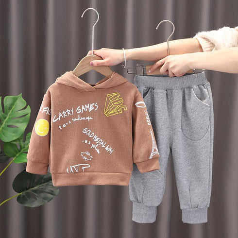 Boys spring and autumn vests suit two-piece set